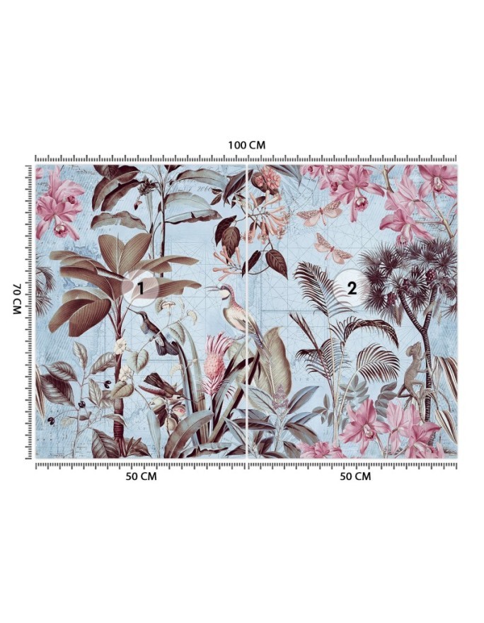 Exotic Wallpaper - Birds among the leaves purple Andrea Haase | FEEBY
