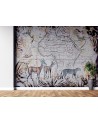 Wallpaper - Map and wild animals vintage Andrea Haase | FEEBY