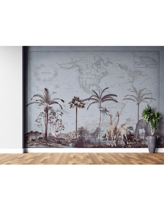 Stylish Wallpapers - Old map and savannah Andrea Haase | FEEBY