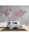 Original wall murals - Pink map of the continents Andrea Haase | FEEBY