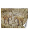 Unique wall murals - Old map and vintage elephants Andrea Haase | FEEBY
