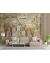 Unique wall murals - Old map and vintage elephants Andrea Haase | FEEBY