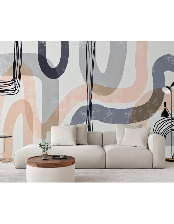 Modern wall mural - Beige boho lines Andrea Haase | FEEBY