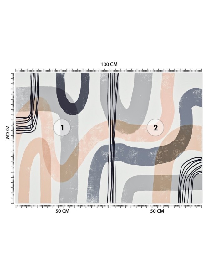 Modern wall mural - Beige boho lines Andrea Haase | FEEBY