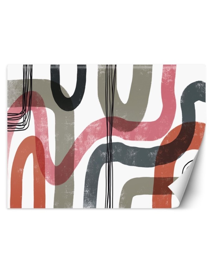 Exclusive wall mural - Pink boho lines Andrea Haase | FEEBY