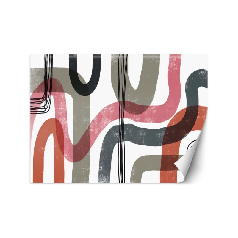 Exclusive wall mural - Pink boho lines Andrea Haase | FEEBY