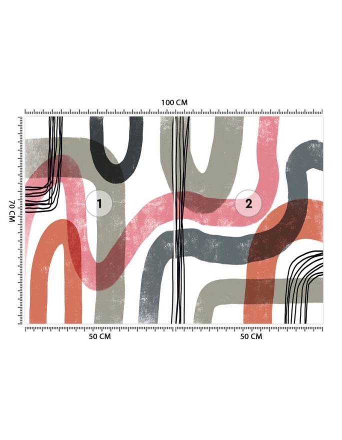 Exclusive wall mural - Pink boho lines Andrea Haase | FEEBY