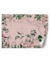 Wall mural - Birds around the continents map pink Andrea Haase | FEEBY