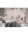 Wall mural - Birds around the continents map pink Andrea Haase | FEEBY