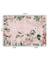 Wall mural - Birds around the continents map pink Andrea Haase | FEEBY
