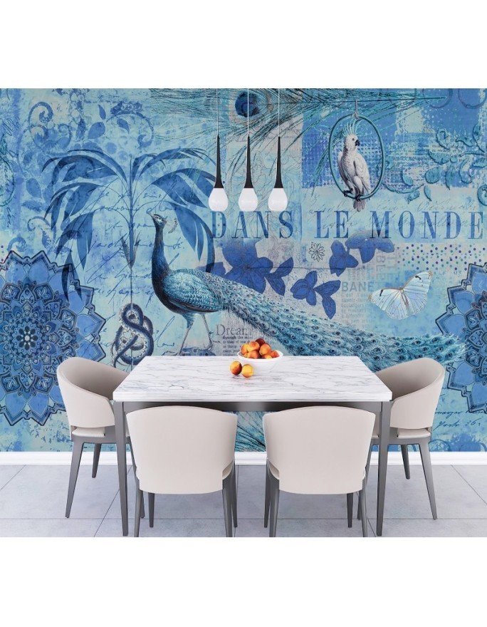 Modern Wallpapers - Blue old postcard Andrea Haase | FEEBY