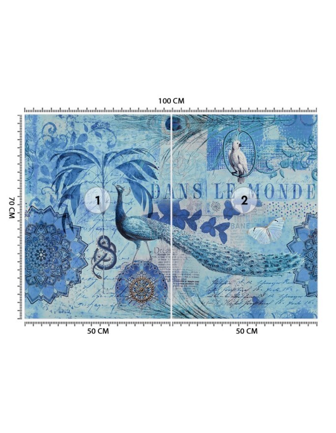 Modern Wallpapers - Blue old postcard Andrea Haase | FEEBY