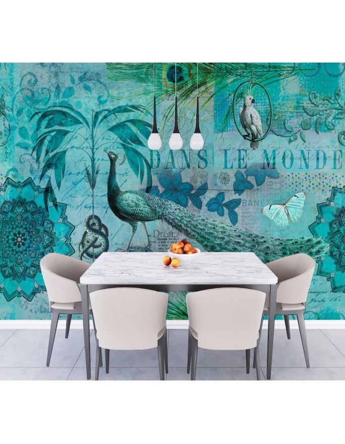 Original Wallpapers - Turquoise old postcard Andrea Haase | FEEBY