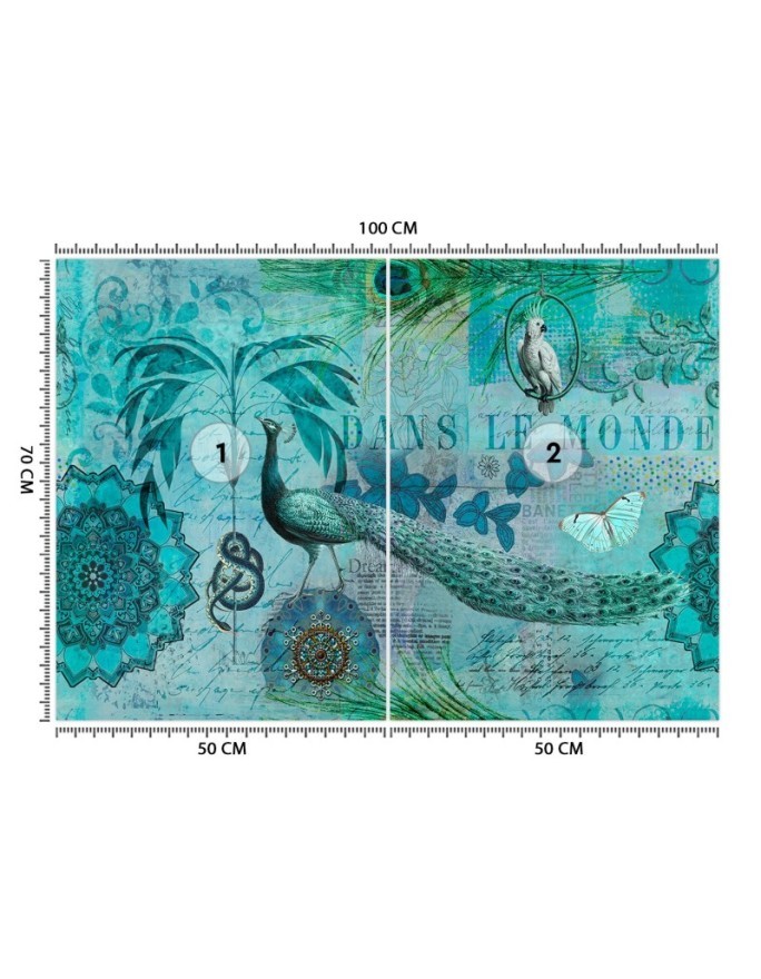 Original Wallpapers - Turquoise old postcard Andrea Haase | FEEBY