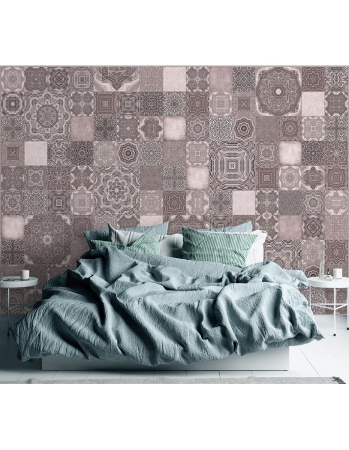 Stylish Wallpaper - Moroccan pink mosaic Andrea Haase | FEEBY