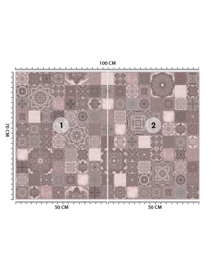 Stylish Wallpaper - Moroccan pink mosaic Andrea Haase | FEEBY