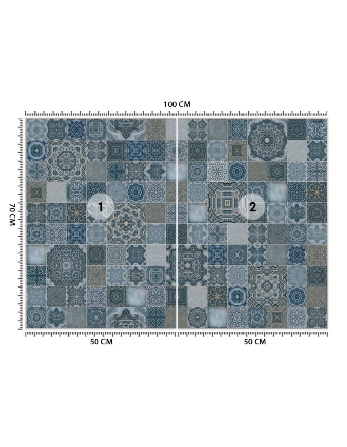 Wallpaper - Moroccan blue mosaic Andrea Haase | FEEBY