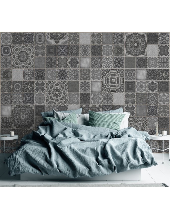 Stylish Wallpaper - Moroccan grey mosaic Andrea Haase | FEEBY