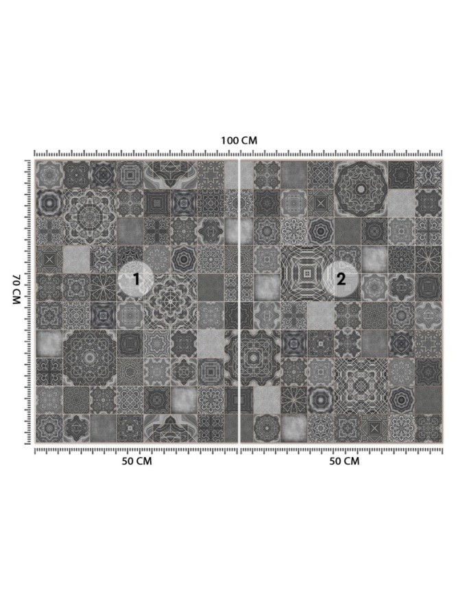 Stylish Wallpaper - Moroccan grey mosaic Andrea Haase | FEEBY