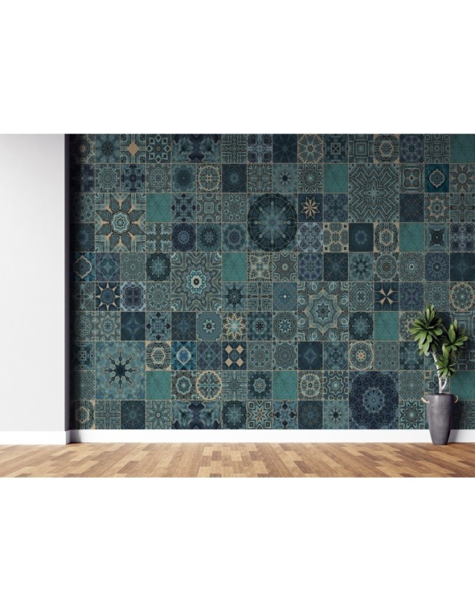 Wallpaper - Oriental turquoise mosaic Andrea Haase | FEEBY