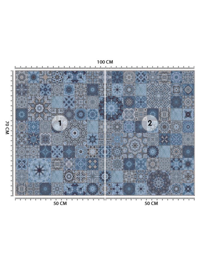 Wallpaper - Oriental blue mosaic Andrea Haase | FEEBY