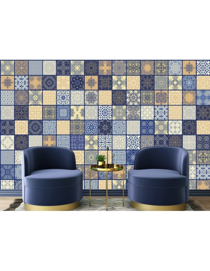 Wallpaper - Colourful vintage mosaic Andrea Haase | FEEBY
