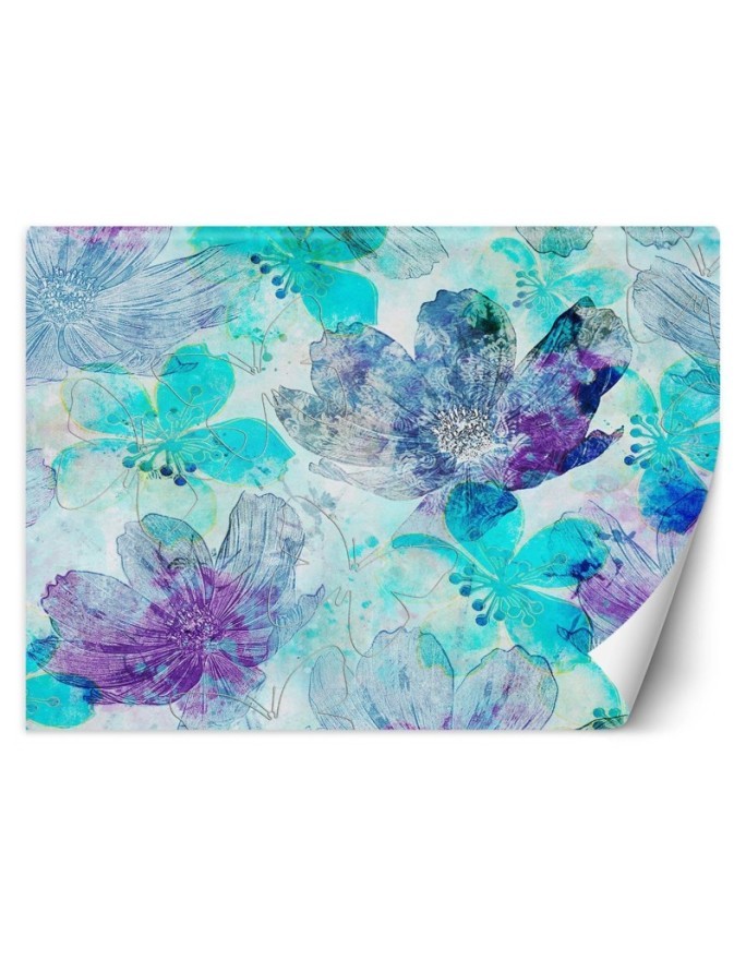 Designer Wallpaper - Colourful cherry blossoms Andrea Haase | FEEBY