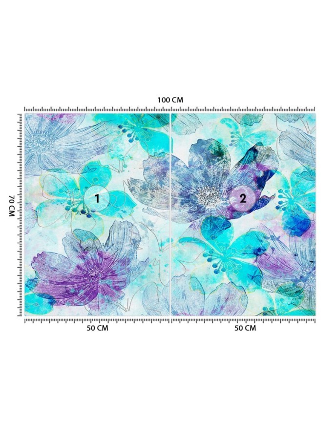 Designer Wallpaper - Colourful cherry blossoms Andrea Haase | FEEBY