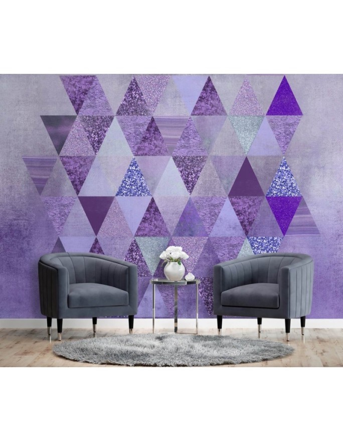Stylish Wallpaper - Purple triangles geometry Andrea Haase | FEEBY