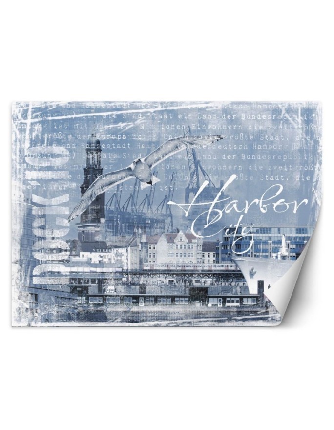 Designer wall mural - Harbour and seagull Andrea Haase | FEEBY
