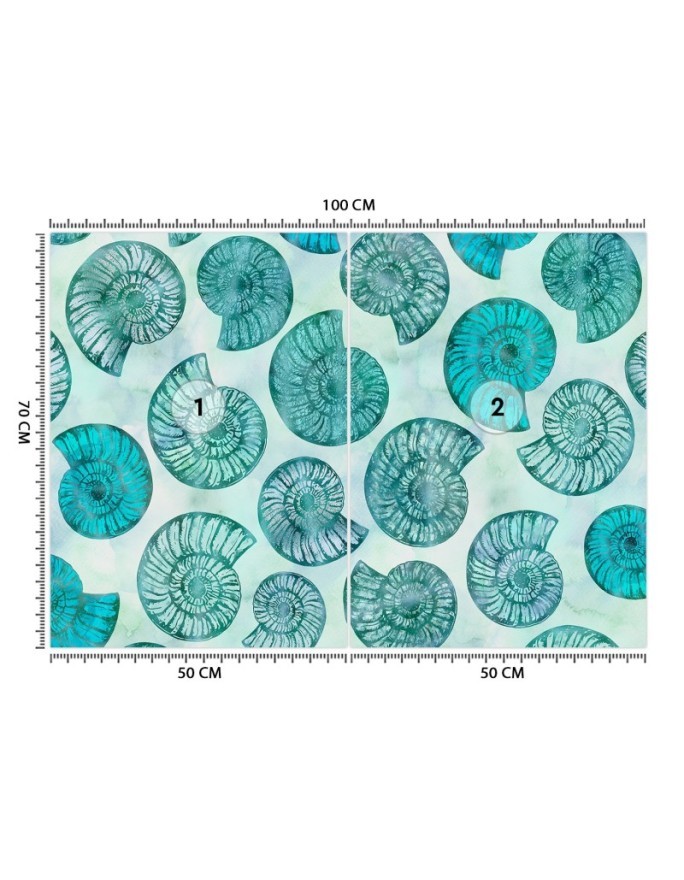 Designer wall mural - Blue seashells Andrea Haase | FEEBY