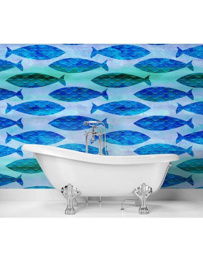 Designer wall mural - Shoal of fish Andrea Haase | FEEBY