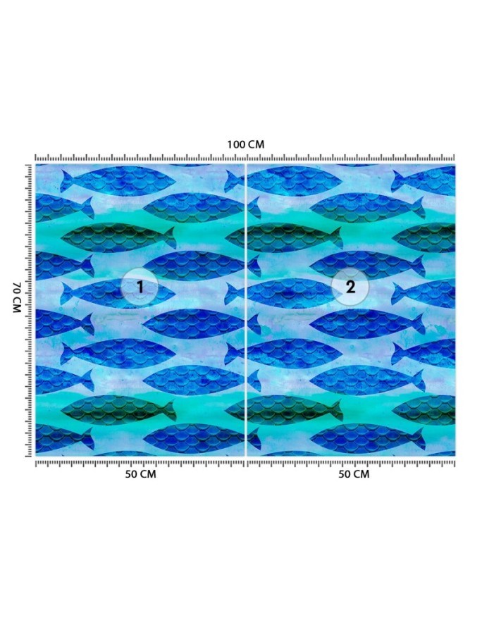 Designer wall mural - Shoal of fish Andrea Haase | FEEBY