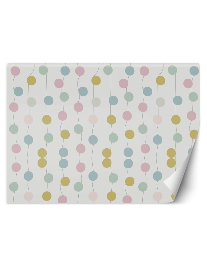 Children's room wall mural - Boho coloured balls | FEEBY