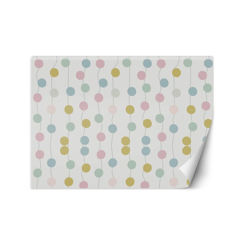 Children's room wall mural - Boho coloured balls | FEEBY
