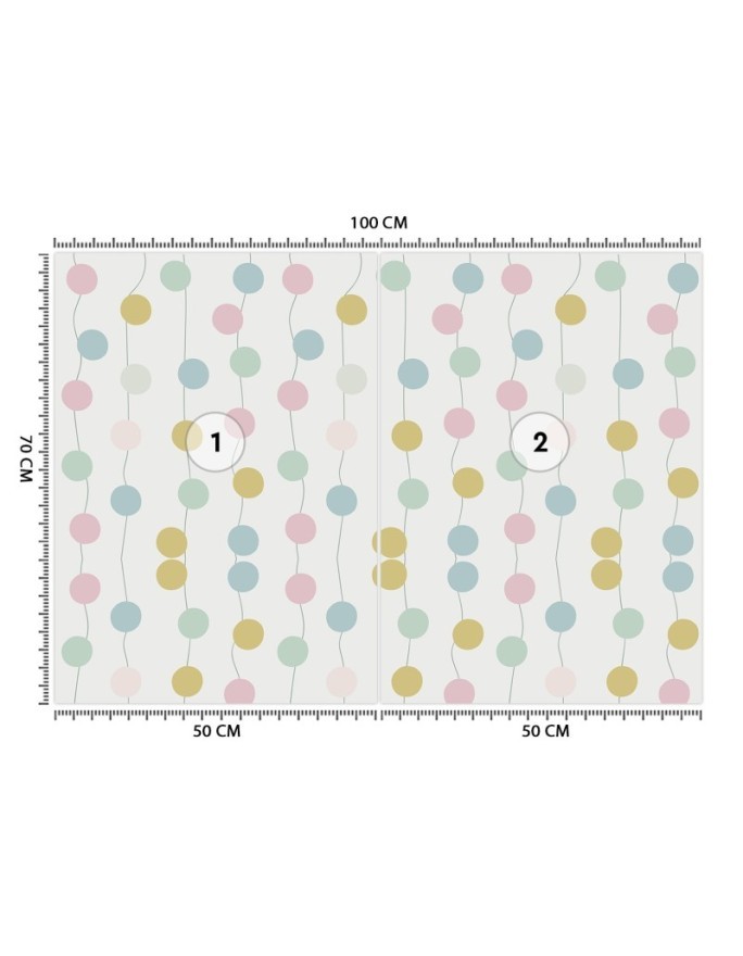 Children's room wall mural - Boho coloured balls | FEEBY