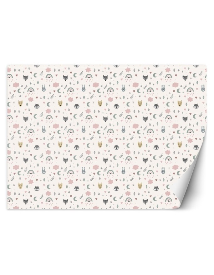 Children's room wall mural - Boho animals | FEEBY