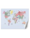 Children's room wall mural - Pastel coloured map | FEEBY