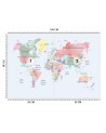 Children's room wall mural - Pastel coloured map | FEEBY