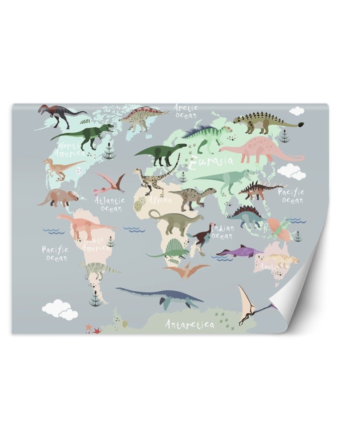 Wall mural Dinosaur World Map