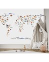Children's room wall mural - Animal map | FEEBY