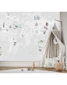 Children's wall mural - Pastel map of balloons | FEEBY