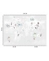 Children's wall mural - Pastel map of balloons | FEEBY