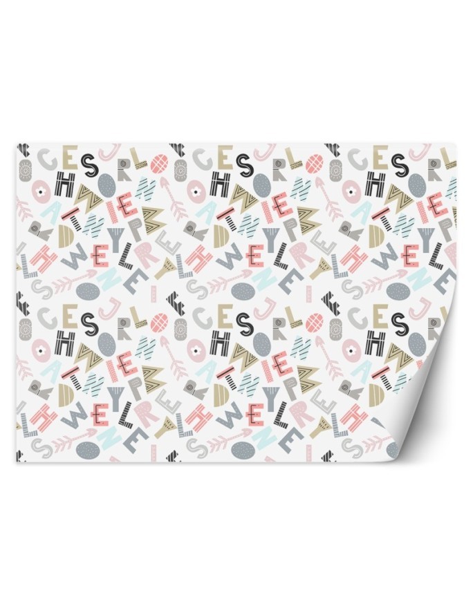 Children's wall mural - Pastel letters | FEEBY