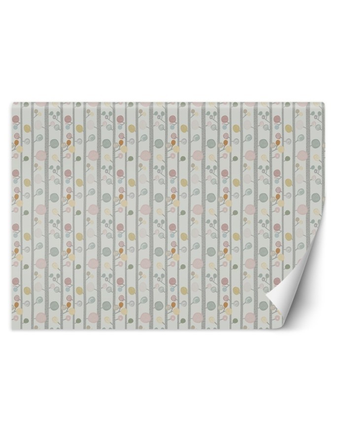 Children's wall murals - Scandi trees twigs pastel | FEEBY