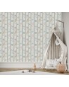 Children's wall murals - Scandi trees twigs pastel | FEEBY