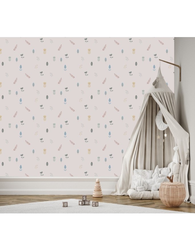 Children's room wall murals - Scandi flowers | FEEBY