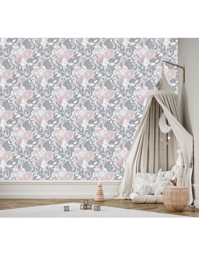 Children's room wall murals - Scandi moro leaves | FEEBY