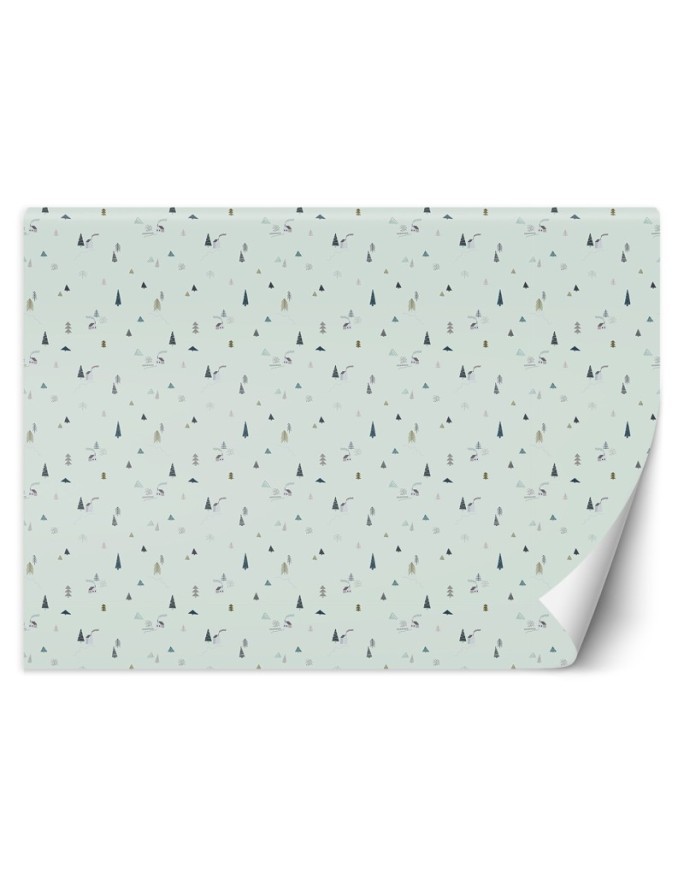 Children's wall murals - Scandi trees and cottages | FEEBY