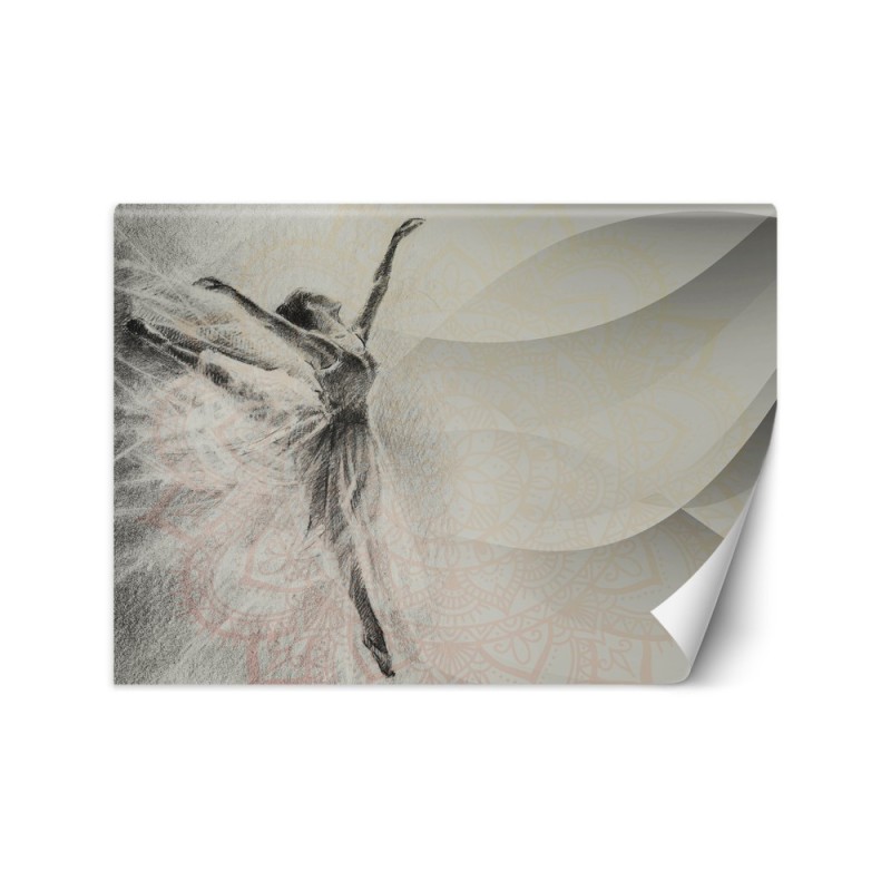 Inspirational wall mural - Ballerina mandala background | FEEBY
